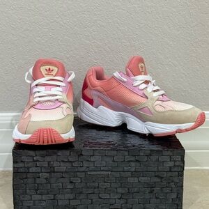 Adidas Falcon Pink Coral and White Sneakers, never worn